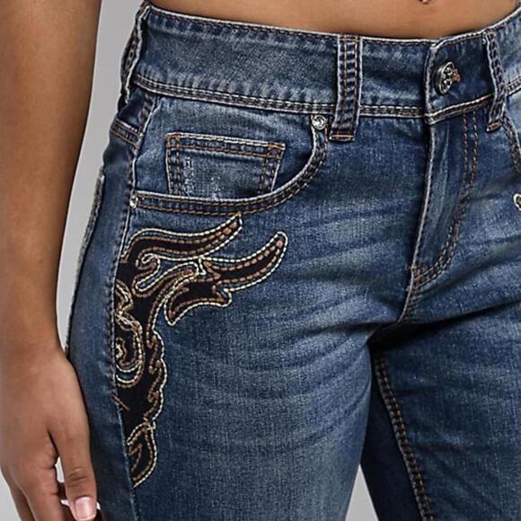 Ninth Hall Felicia Night Shade Blue Wash Skinny Jeans. - Picture 3 of 4